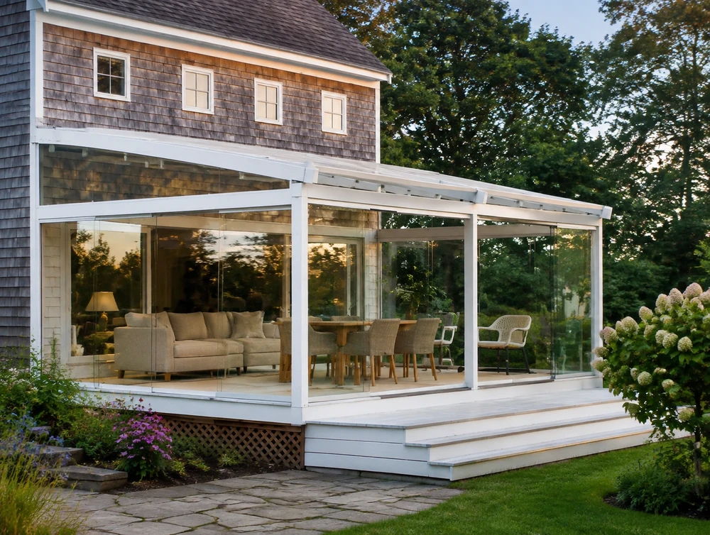 Раздвижное панорамное остекление